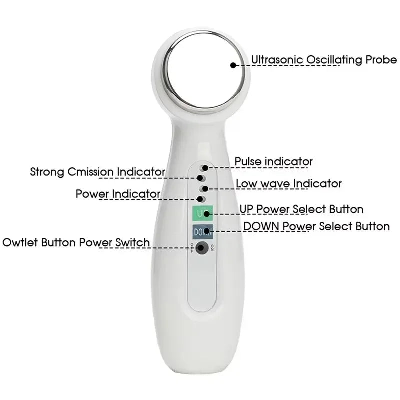 1Mhz Cavitation Ultrasonic Facial Beauty Cleaner Body Slimming Spa Skin Tightening Lifting Anti-Acne Wrinkle Removal Massager