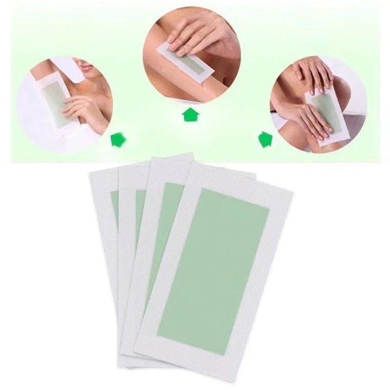 10 PCS /20 Sides Aloe Wax Strips Papers Body Hair Removal Depilatory Calf Underarm Arm Hair Removal Wax