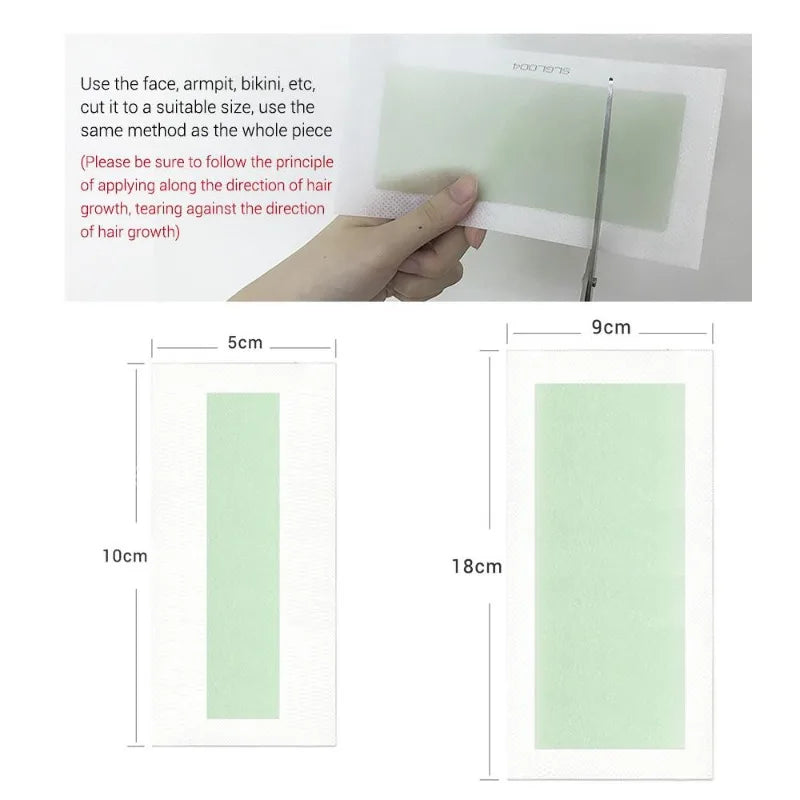10 PCS /20 Sides Aloe Wax Strips Papers Body Hair Removal Depilatory Calf Underarm Arm Hair Removal Wax