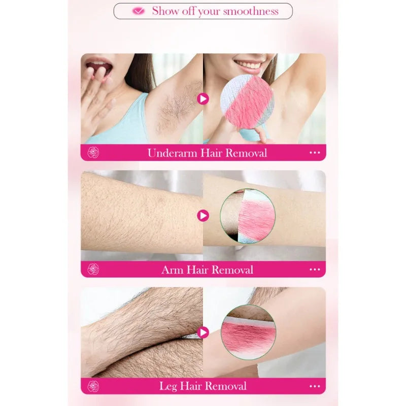 10 PCS /20 Sides Aloe Wax Strips Papers Body Hair Removal Depilatory Calf Underarm Arm Hair Removal Wax